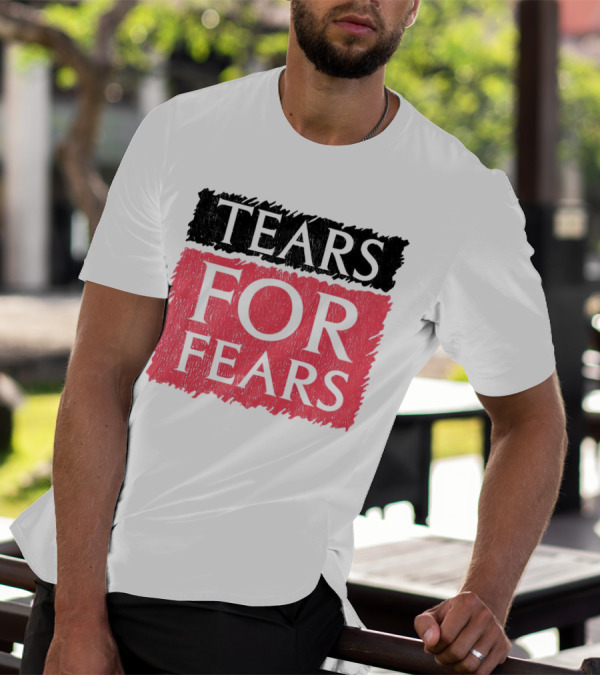 Tears For Fears Text In Black On Pink Background T-Shirt