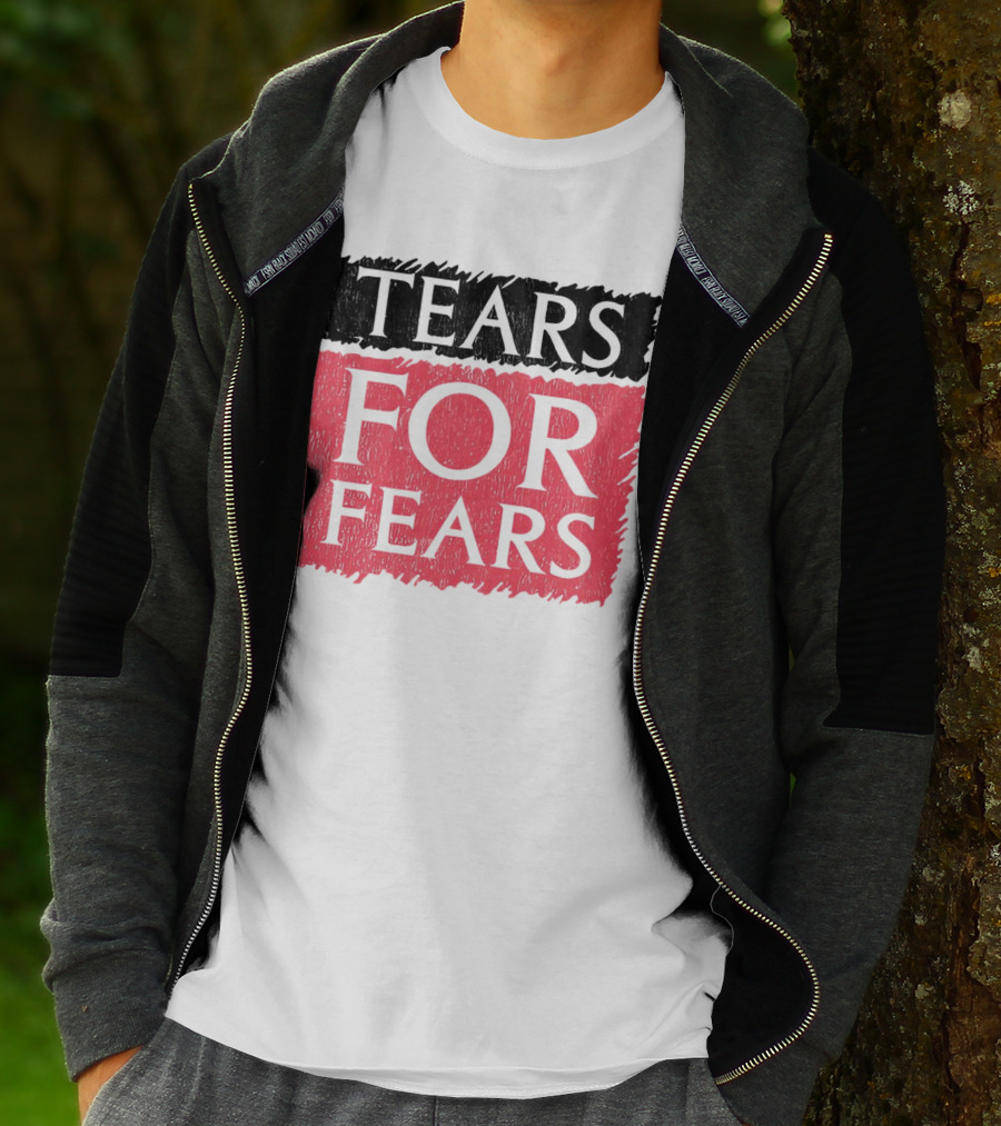 Tears For Fears Text In Black On Pink Background T-Shirt