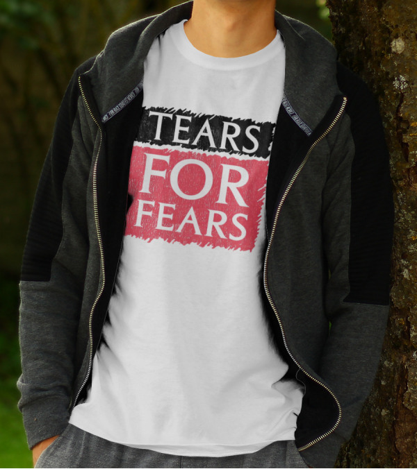 Tears For Fears Text In Black On Pink Background T-Shirt