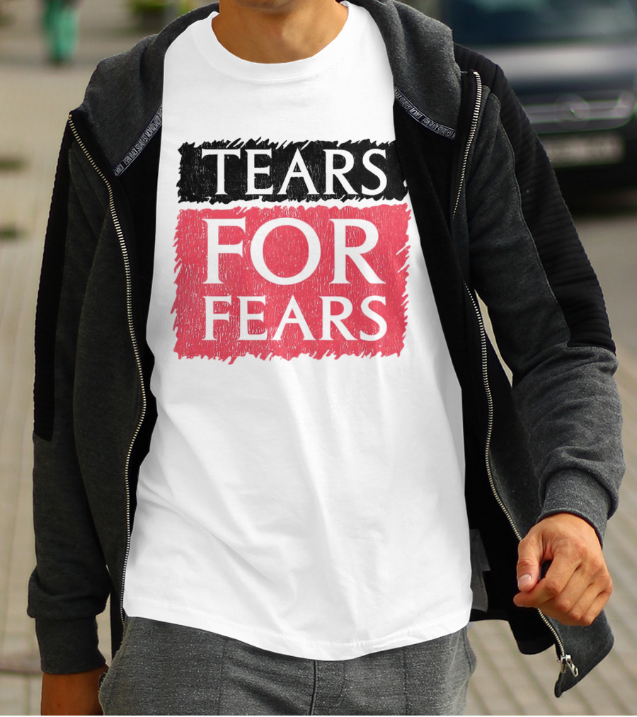 Tears For Fears Text In Black On Pink Background T-Shirt