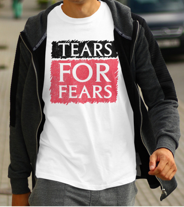 Tears For Fears Text In Black On Pink Background T-Shirt