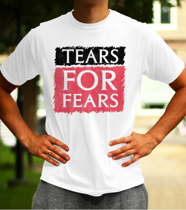 Tears For Fears Text In Black On Pink Background T-Shirt