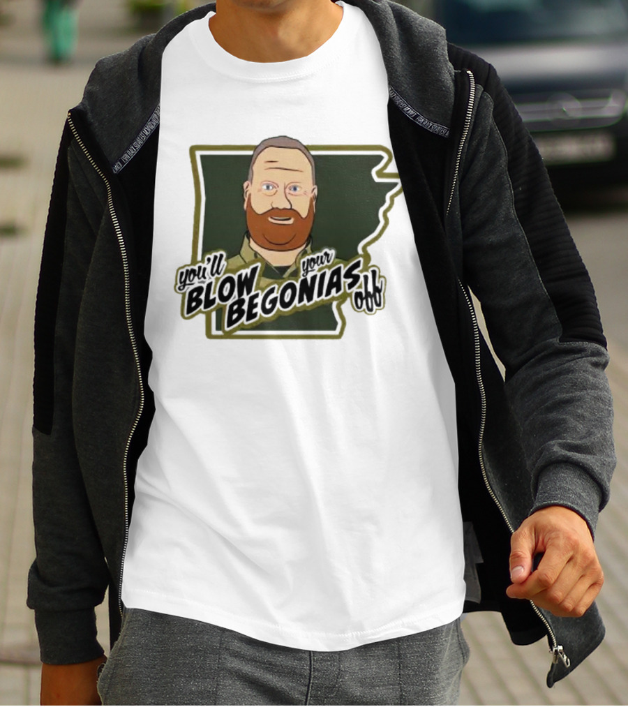 Chief Bradley Taylor You'll Blow Your Begonias Off Hazen Police T-Shirt