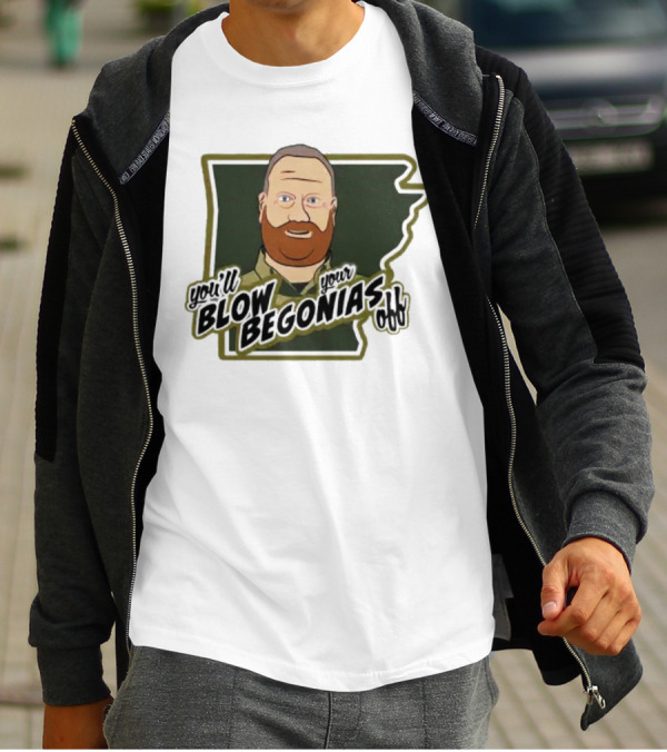 Chief Bradley Taylor You'll Blow Your Begonias Off Hazen Police T-Shirt