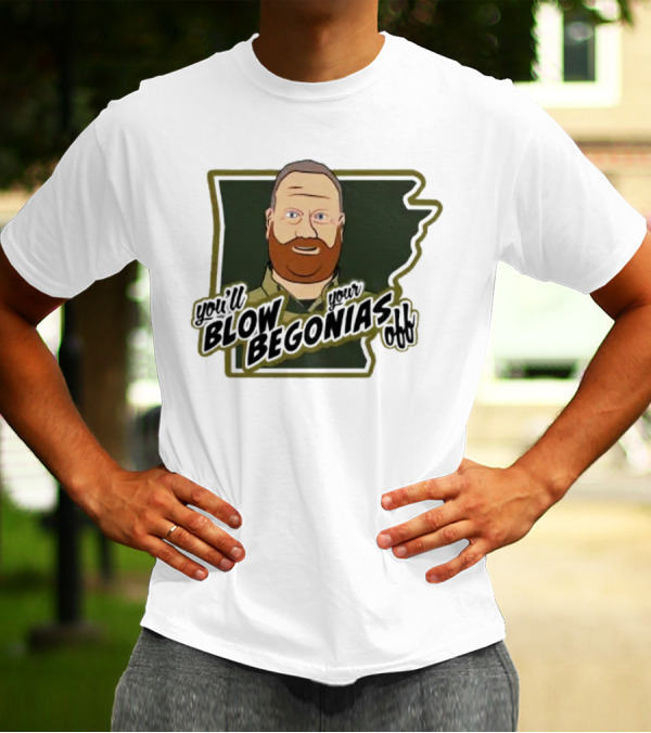 Chief Bradley Taylor You'll Blow Your Begonias Off Hazen Police T-Shirt