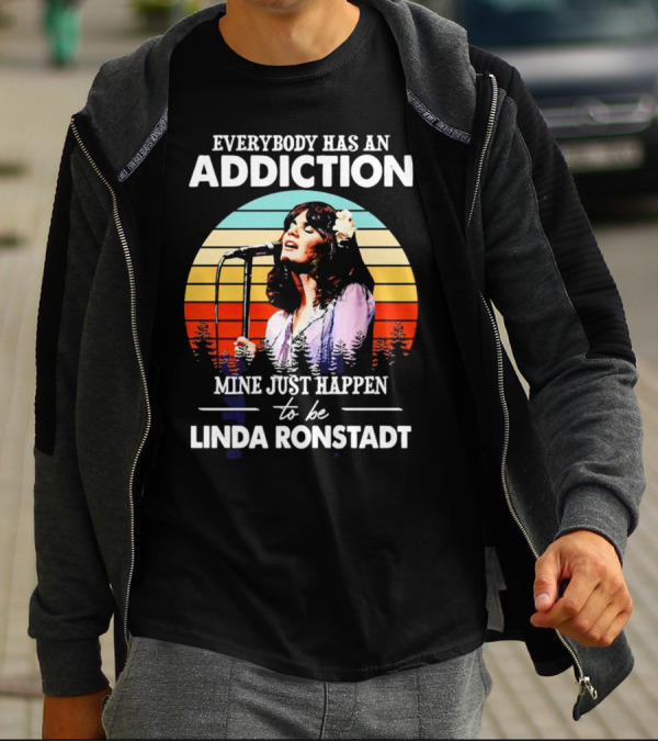Everybody Has An Addiction Mine Just Happen To Be Linda Ronstadt Vintage Sunset Microphone Performance T-Shirt