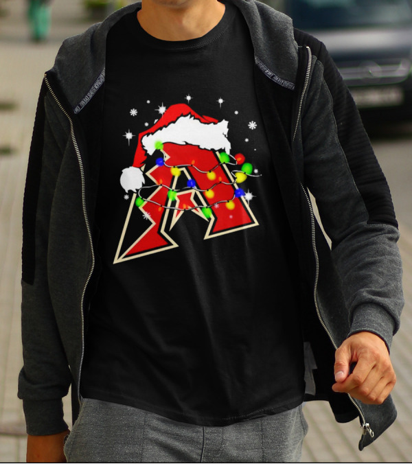 Santa Hat Arizona Diamondbacks Christmas Lights T-Shirt