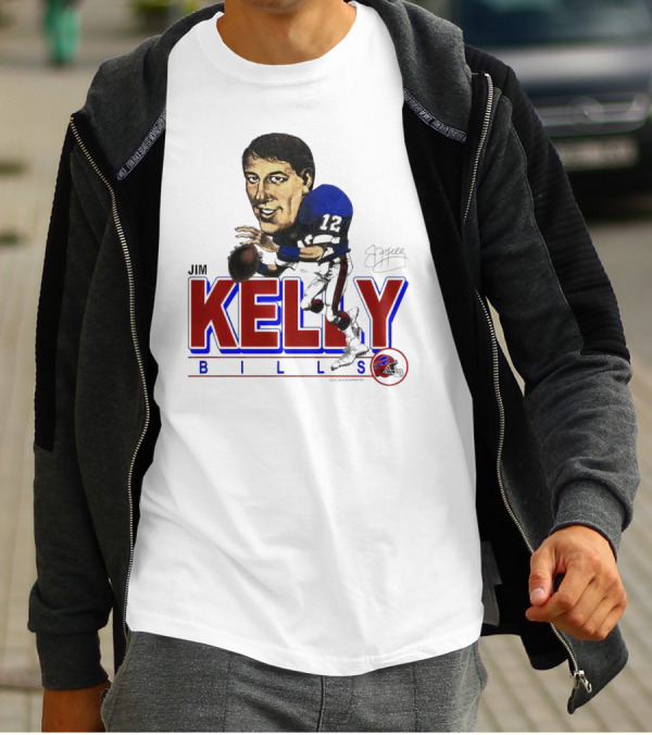 JIM KELLY BUFFALO BILLS SIGNATURE CARICATURE KELLY BILLS T-Shirt