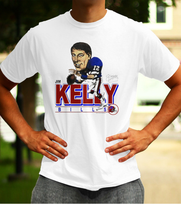 JIM KELLY BUFFALO BILLS SIGNATURE CARICATURE KELLY BILLS T-Shirt