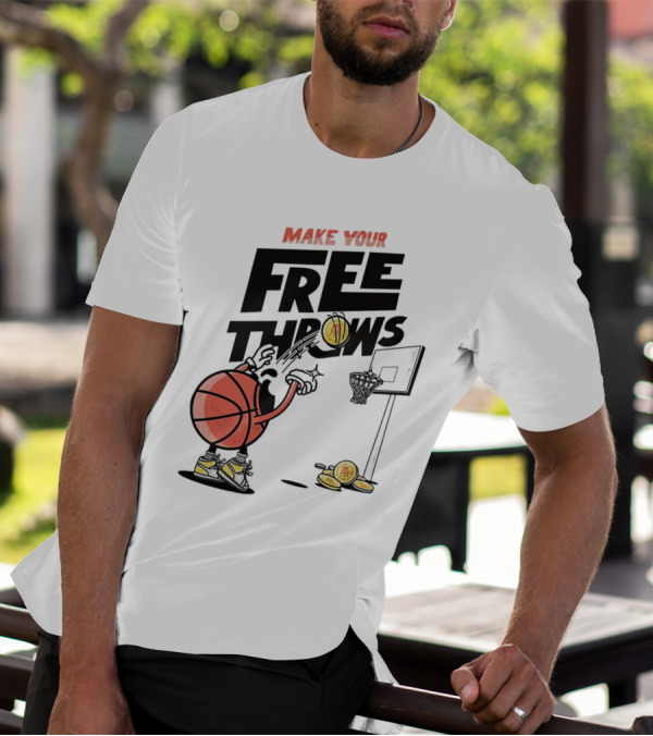 Make Your Free Throws Basketball Cartoon Coin Scoring T-Shirt