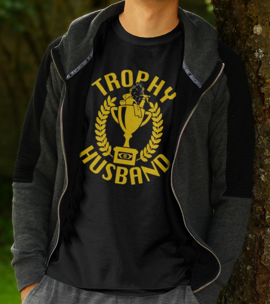 Trophy Husband Laurel Cup With Hat And Beer T-Shirt