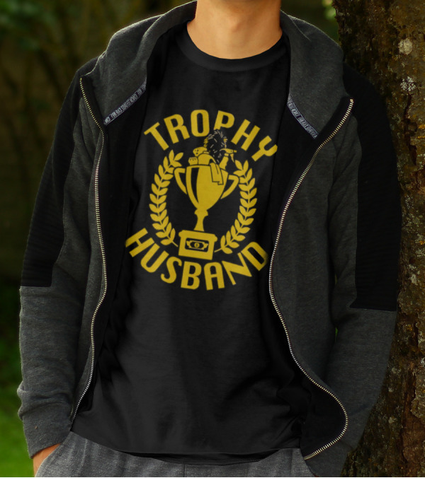 Trophy Husband Laurel Cup With Hat And Beer T-Shirt