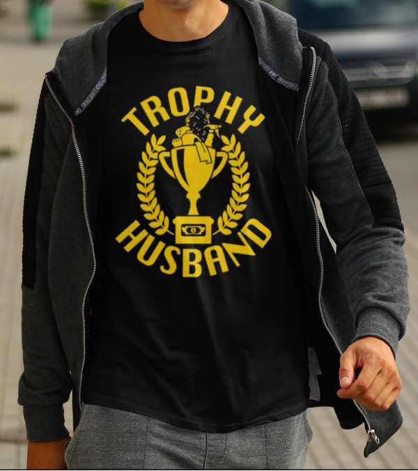 Trophy Husband Laurel Cup With Hat And Beer T-Shirt