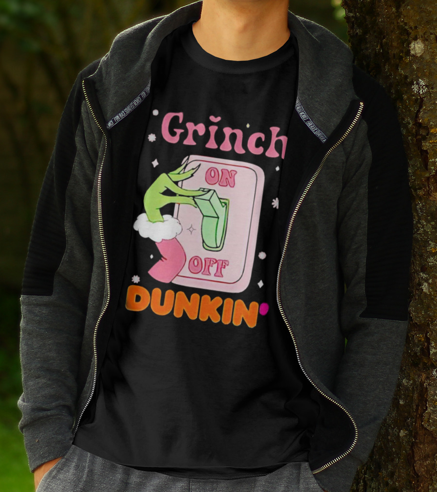 Grinch On Off Dunkin Switch Hand Lever T-Shirt