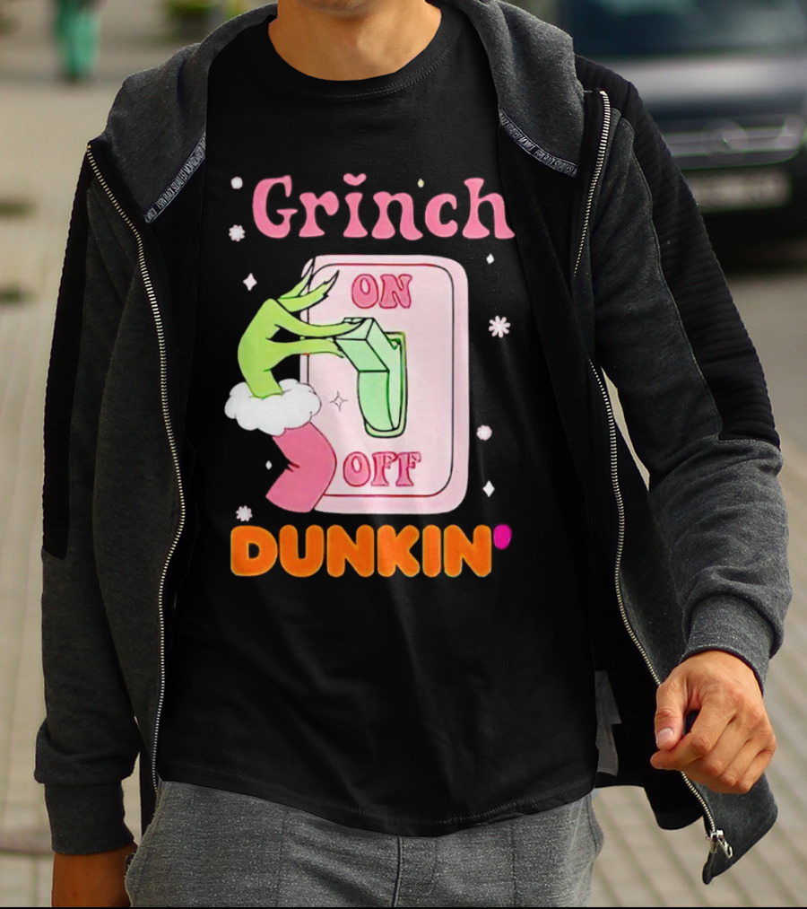Grinch On Off Dunkin Switch Hand Lever T-Shirt
