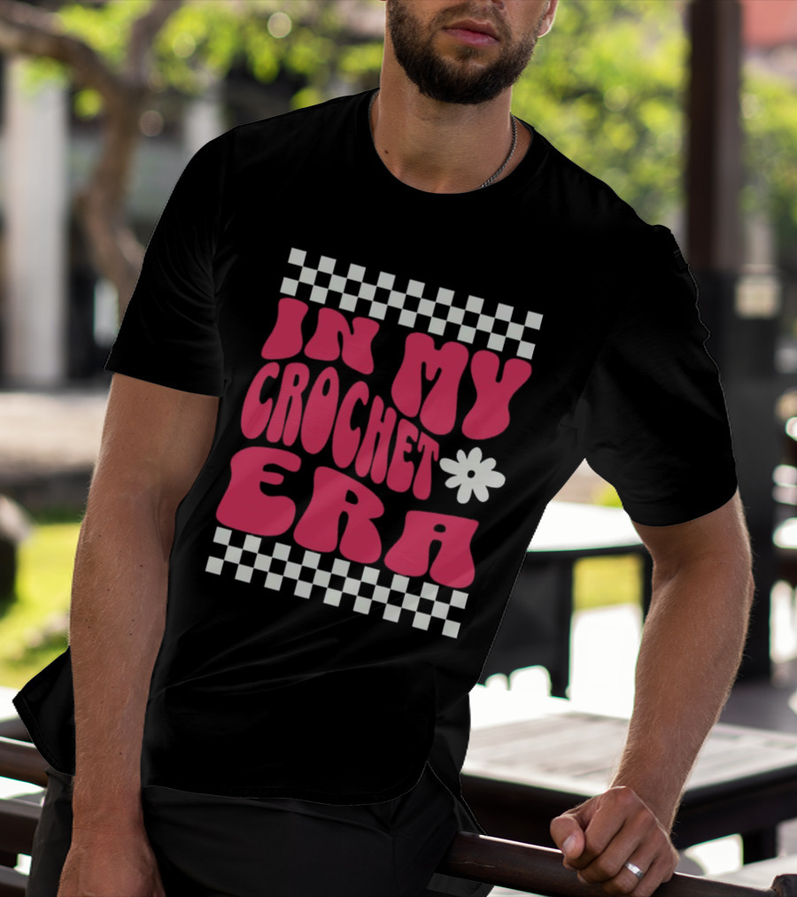 In My Crochet Era Checkerboard Flower Power T-Shirt