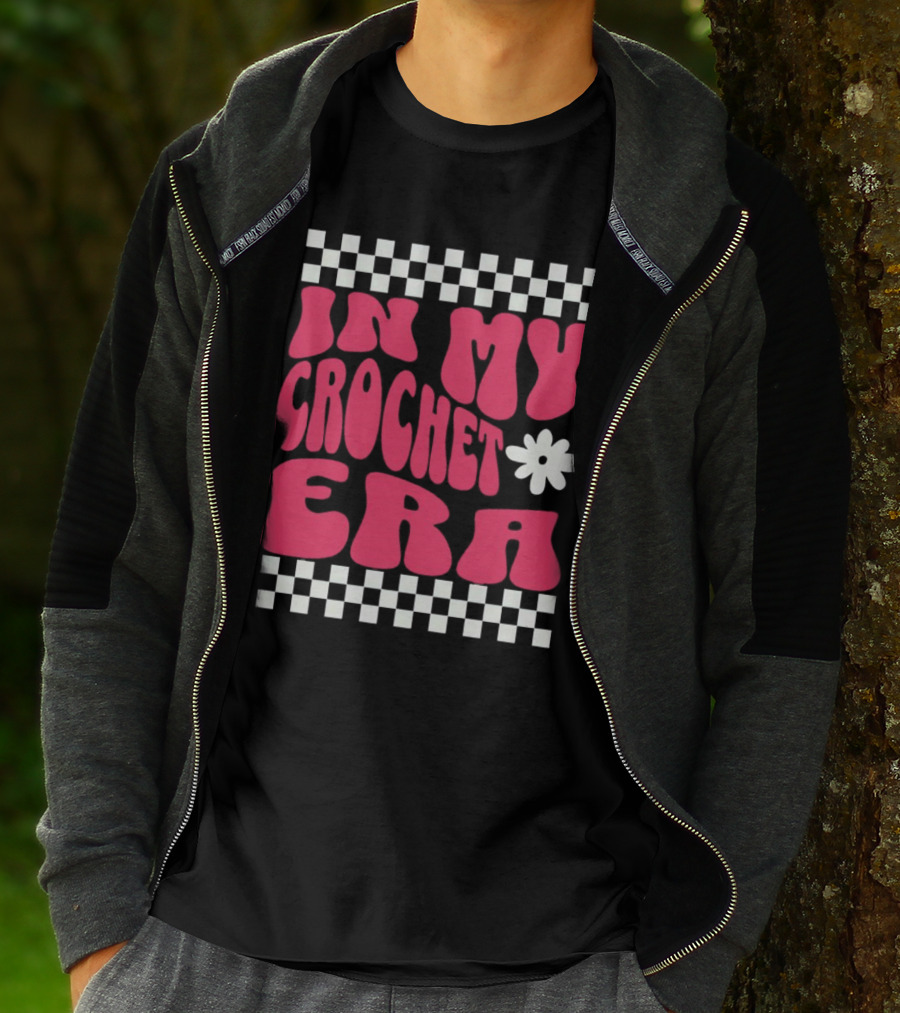 In My Crochet Era Checkerboard Flower Power T-Shirt