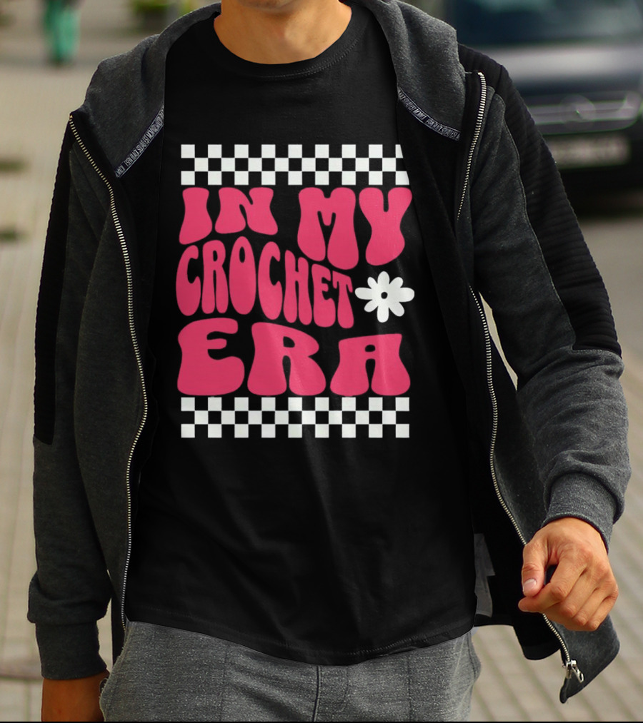 In My Crochet Era Checkerboard Flower Power T-Shirt