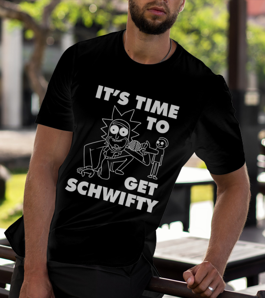 It's Time To Get Schwifty Character Holding Microphone Sketch T-Shirt