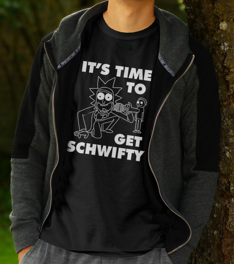 It's Time To Get Schwifty Character Holding Microphone Sketch T-Shirt