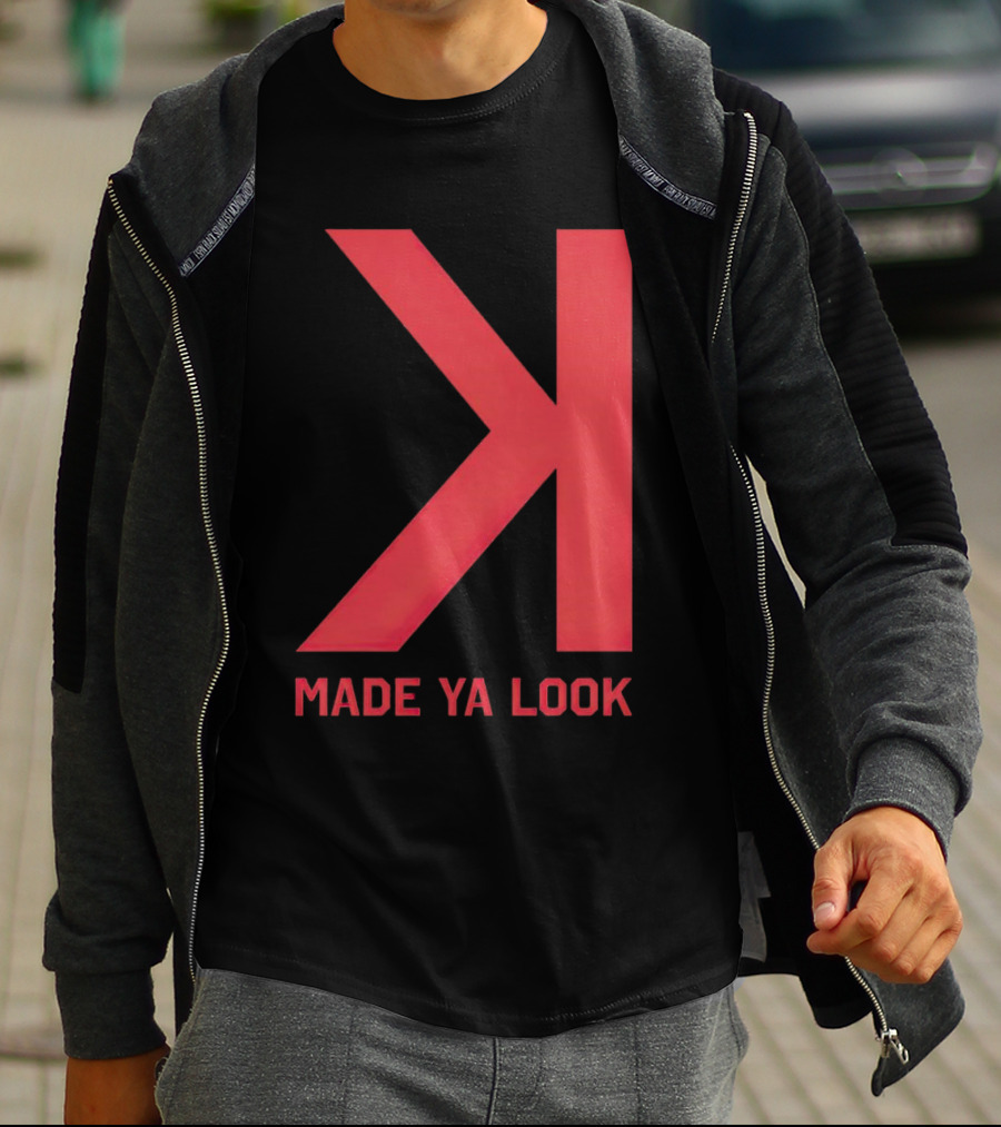 Made Ya Look Backwards K Baseball Strikeout Fan T-Shirt
