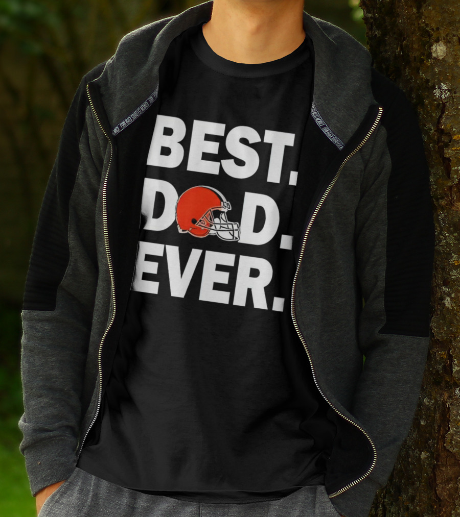 Cleveland Browns Best Dad Ever Football Helmet T-Shirt