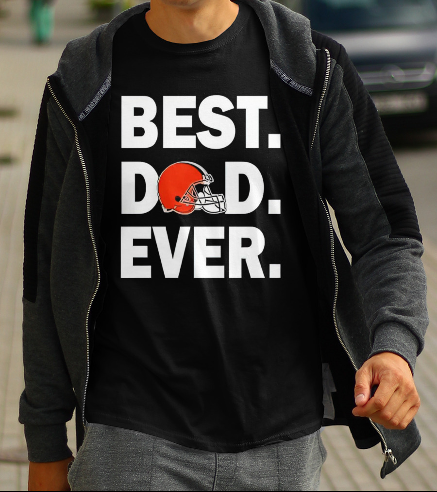Cleveland Browns Best Dad Ever Football Helmet T-Shirt