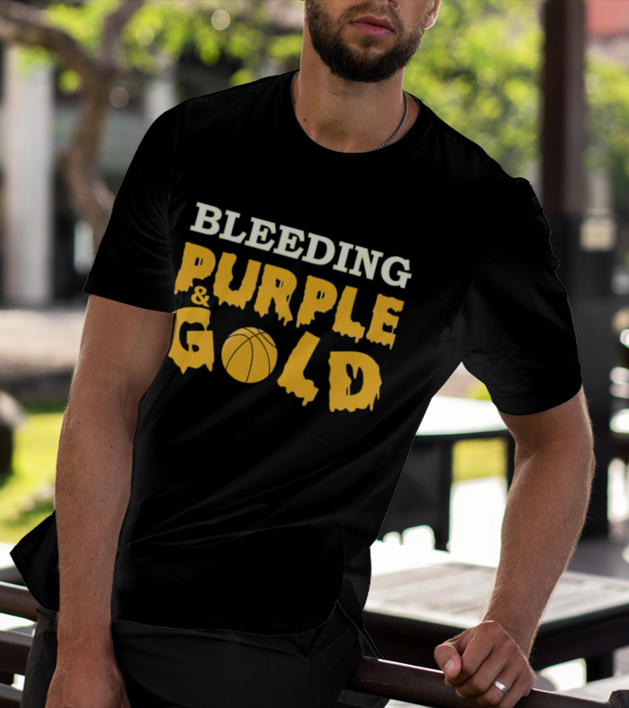 Bleeding Purple And Gold Basketball T-Shirt