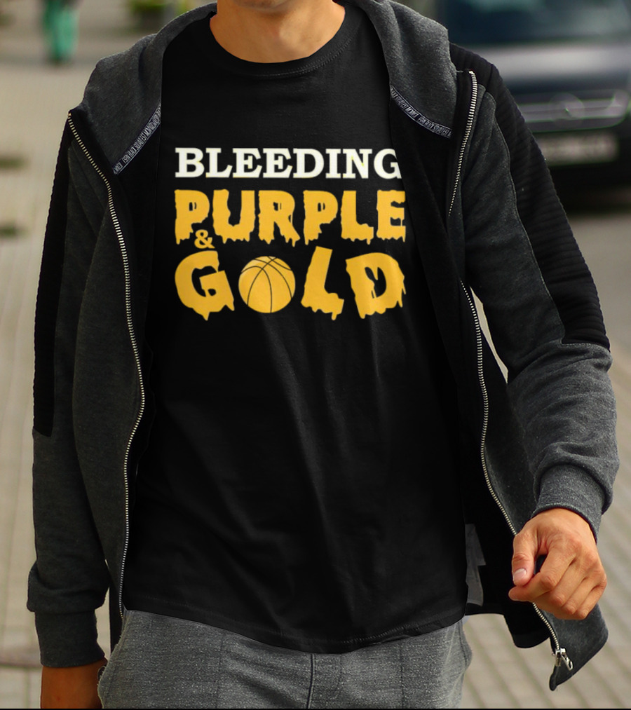 Bleeding Purple And Gold Basketball T-Shirt