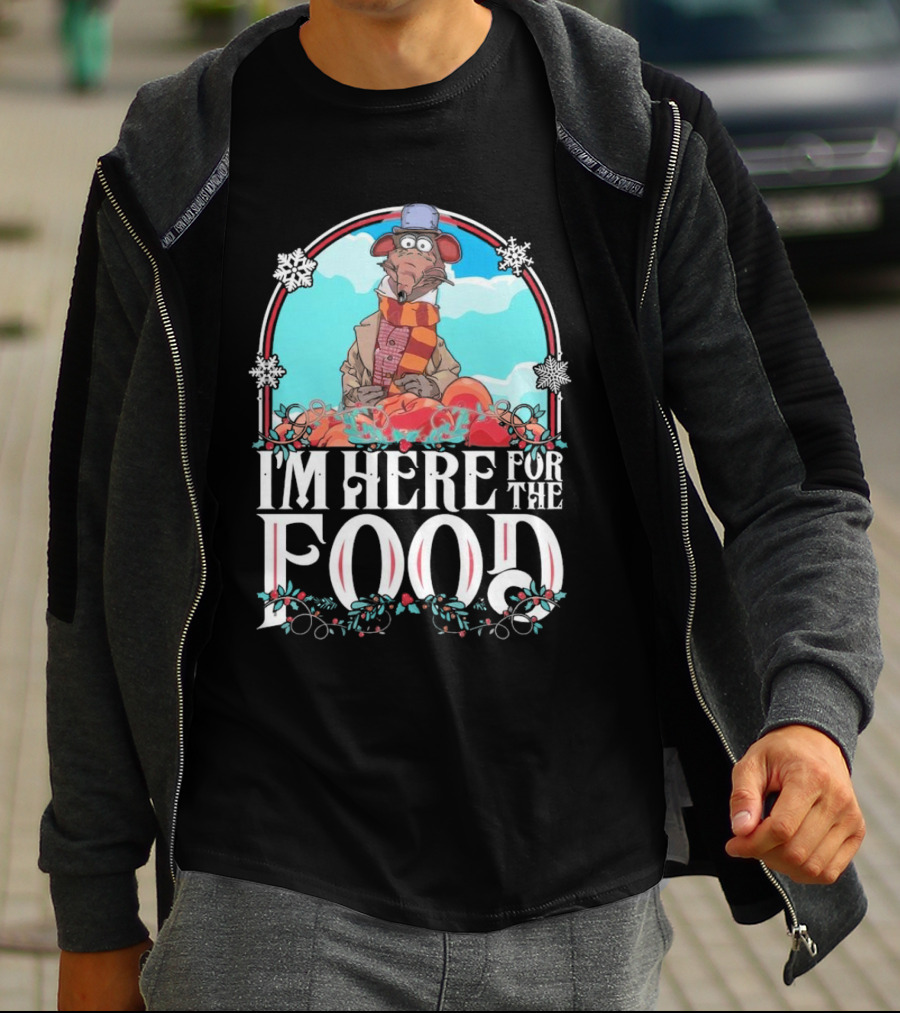 I'm Here For The Food Funny Rat Chef Winter Scarf T-Shirt