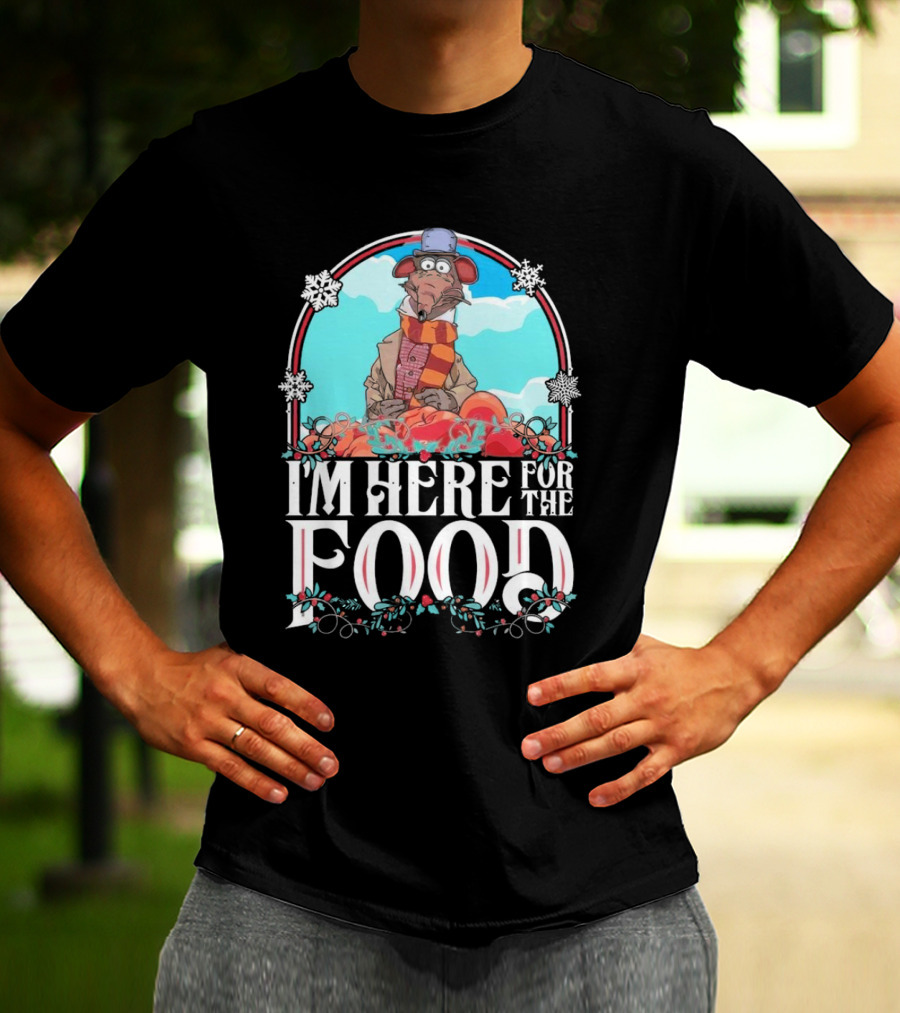 I'm Here For The Food Funny Rat Chef Winter Scarf T-Shirt