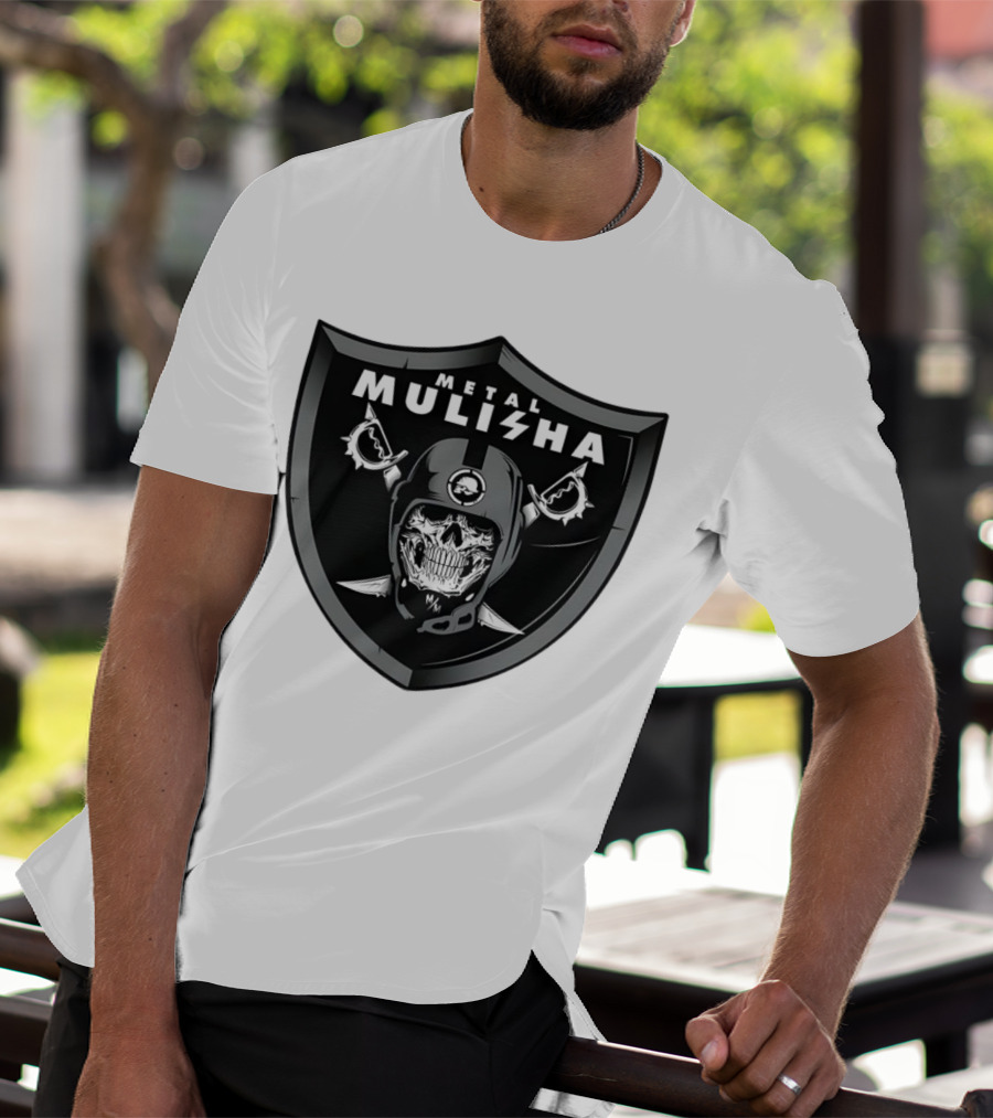 Las Vegas Raiders Skull Metal Mulisha Shield Halloween Helmets Swords T-Shirt