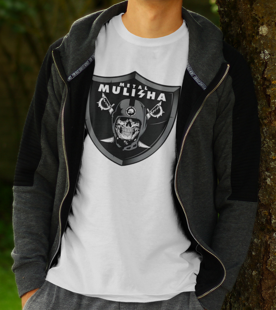 Las Vegas Raiders Skull Metal Mulisha Shield Halloween Helmets Swords T-Shirt