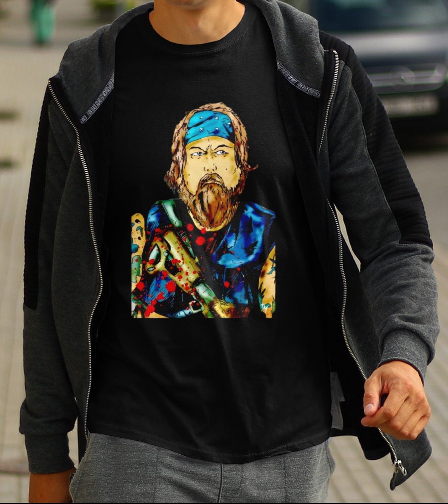 Savior TKO TKO Artist Print Bearded Bandana Warrior T-Shirt