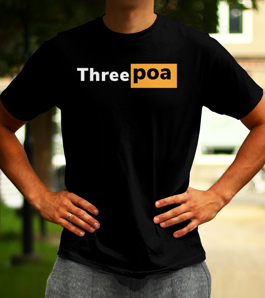 Threepoa Hub Classic Style Text Bold Minimalist Contrast T-Shirt