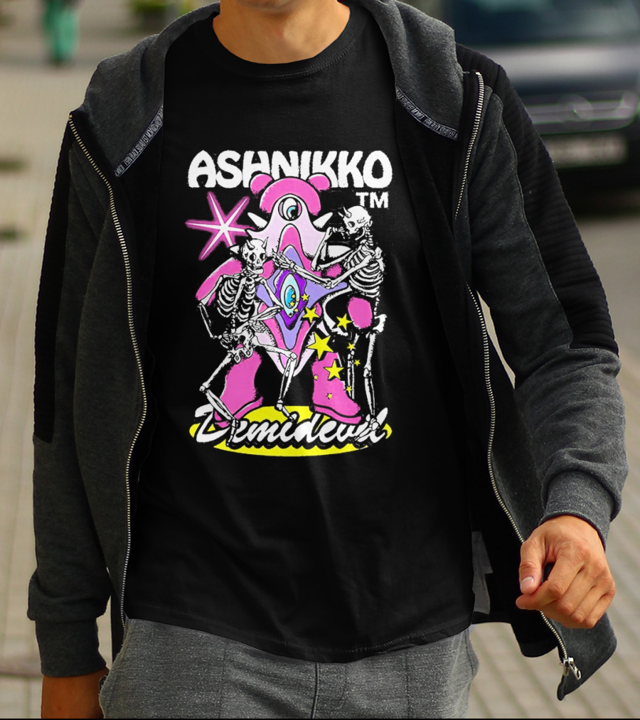 Ashnikko Demidevil Skeleton Starry Eyeball Creature With Skeletons T-Shirt
