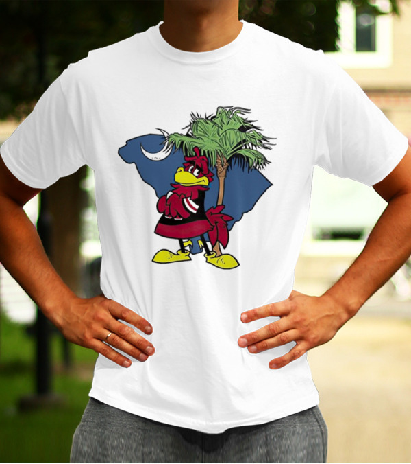 South Carolina Gamecocks Mascot State Emblem Palmetto Tree And Crescent Moon T-Shirt