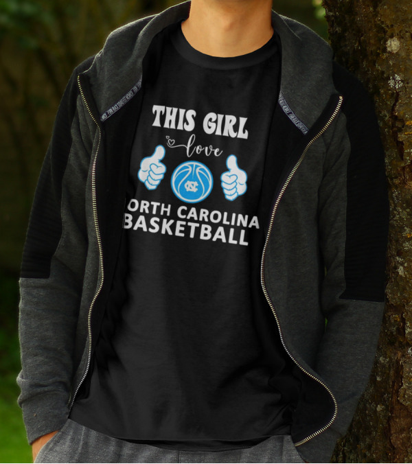 This Girl Love North Carolina Basketball With Heart And Ball T-Shirt