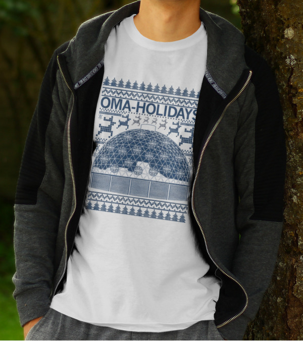 Oma Holidays Christmas Dome Pattern With Reindeer And Trees T-Shirt