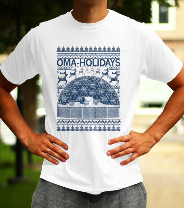 Oma Holidays Christmas Dome Pattern With Reindeer And Trees T-Shirt