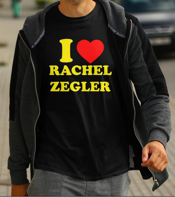 I Love Rachel Zegler Bold Yellow Letters With Red Heart T-Shirt