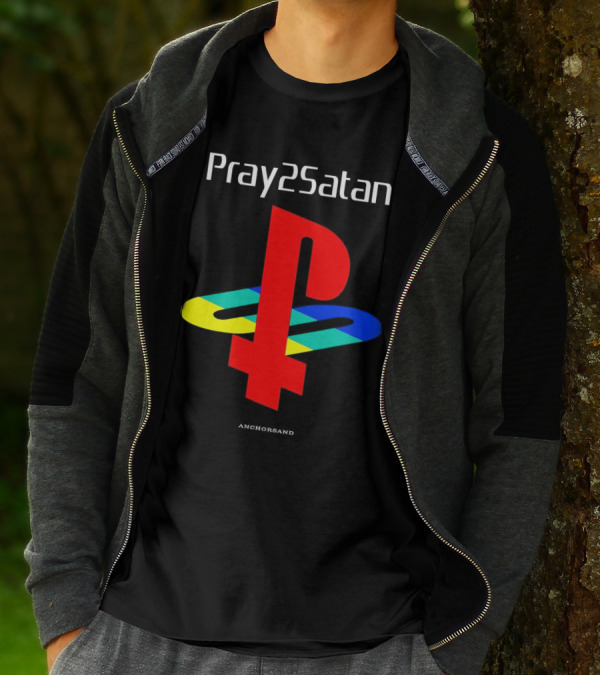 Pray2Satan Anchorsand Playstation T-Shirt