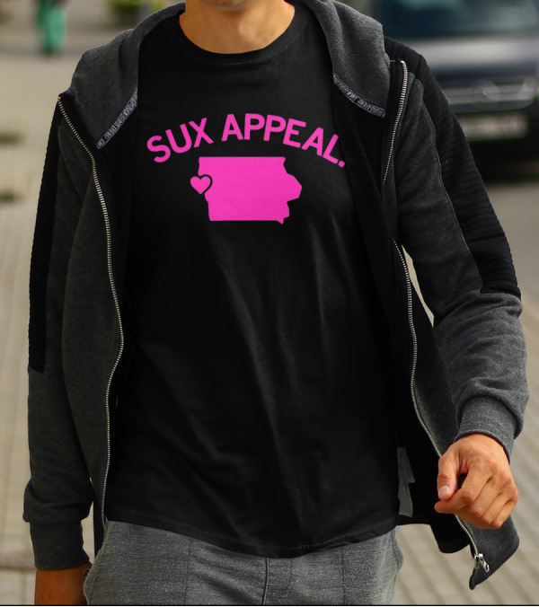 Sux Appeal Pink Iowa Heart Map T-Shirt
