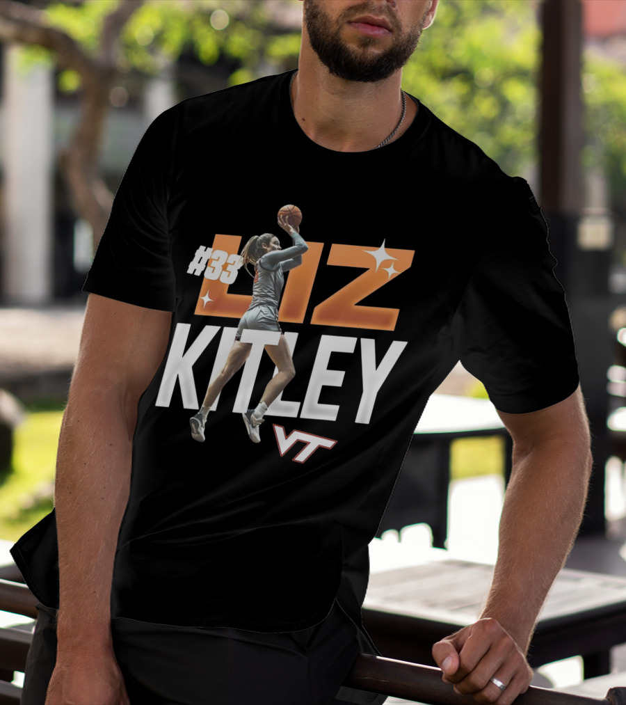 Virginia Tech Liz Kitley #33 VT Basketball Stars T-Shirt