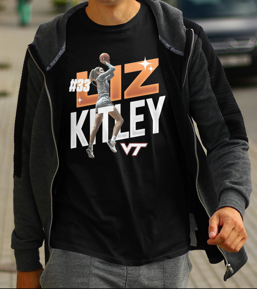 Virginia Tech Liz Kitley #33 VT Basketball Stars T-Shirt