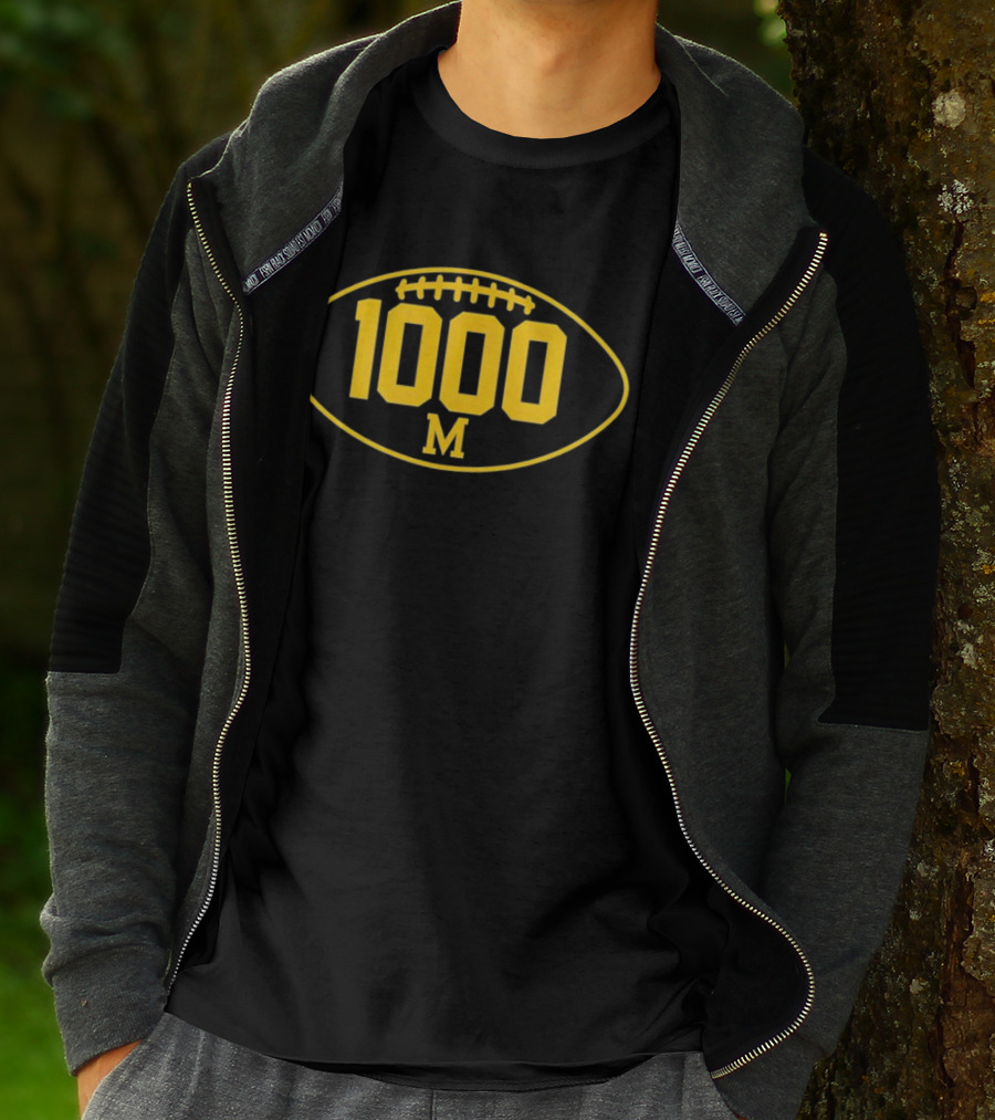 Michigan Wolverines Football 1000 Wins Milestone Achievement T-Shirt