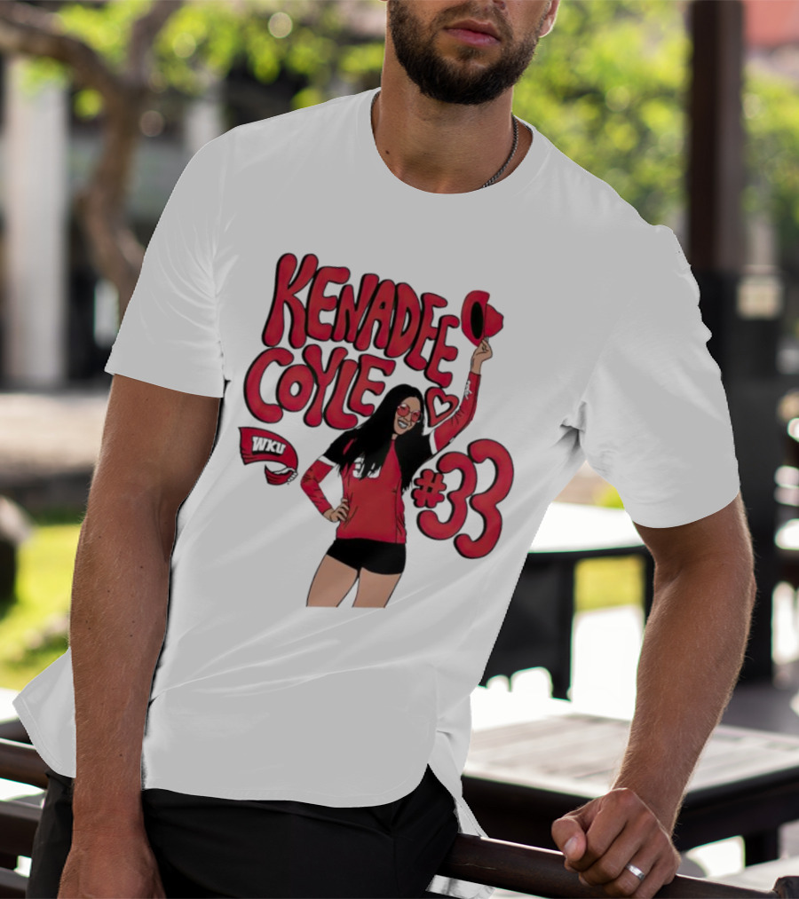 Kenadee Coyle WKU Heart #33 Western Kentucky Hilltoppers Volleyball T-Shirt