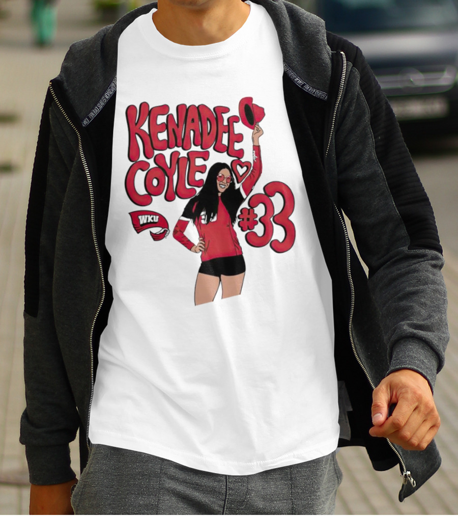 Kenadee Coyle WKU Heart #33 Western Kentucky Hilltoppers Volleyball T-Shirt