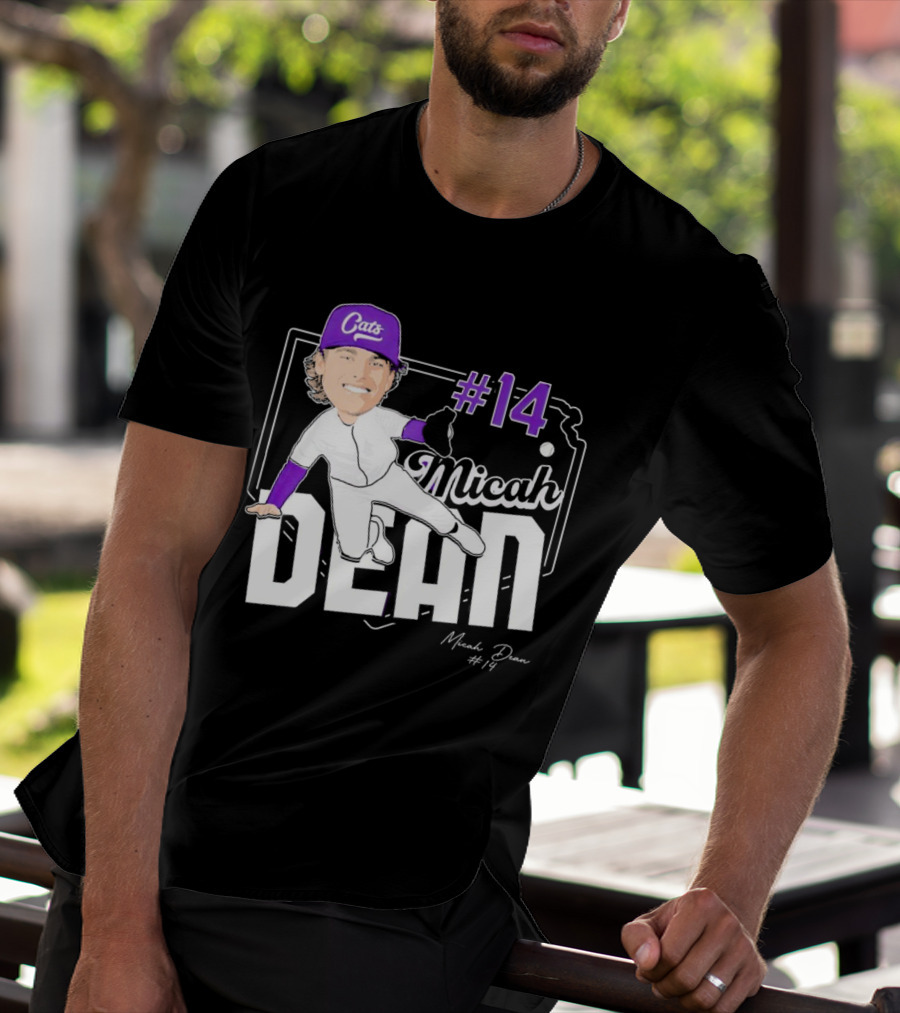 Micah Dean #14 Kansas State Wildcats Cats Infielder Signature T-Shirt