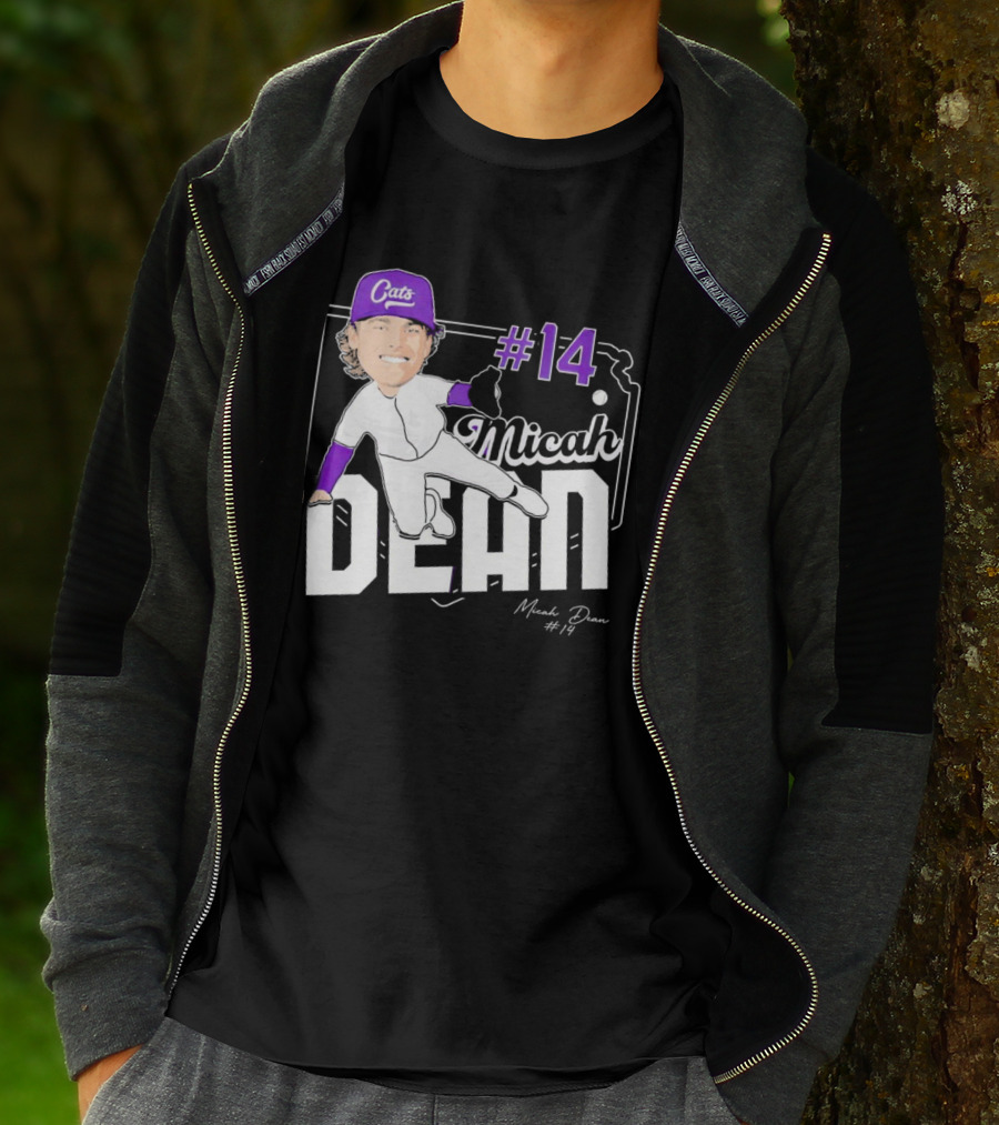 Micah Dean #14 Kansas State Wildcats Cats Infielder Signature T-Shirt